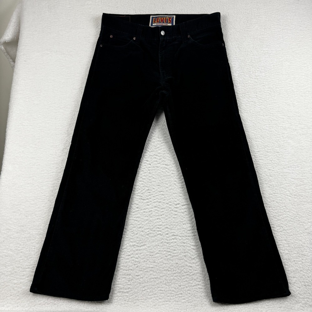 Vintage‎ Levi's 549 Low Loose Pants Mens 36x30 Black Cotton Corduroy Straight